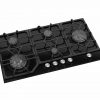 336795_1.jpg Avelis 90cm 5 Burner Black Glass Gas Hob With 2 Dual Wok Burners