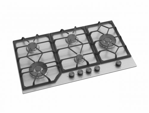Avelis 90cm 5 Burner Stainless Steel Gas Hob With 2 Dual Wok Burners