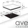 860 HOB Avelis 90cm 5 Burner Stainless Steel Gas Hob With 2 Dual Wok Burners