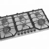 vp-h906ss-isometric.jpg Avelis 90cm 6 Burner Stainless Steel Gas Hob With 2 Dual Wok Burners