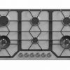 vp-h906ss-top-down.jpg Avelis 90cm 6 Burner Stainless Steel Gas Hob With 2 Dual Wok Burners