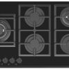 Avelis 90cm Gas on Glass Built-In Hob – 5 Burner with Dual Wok Power