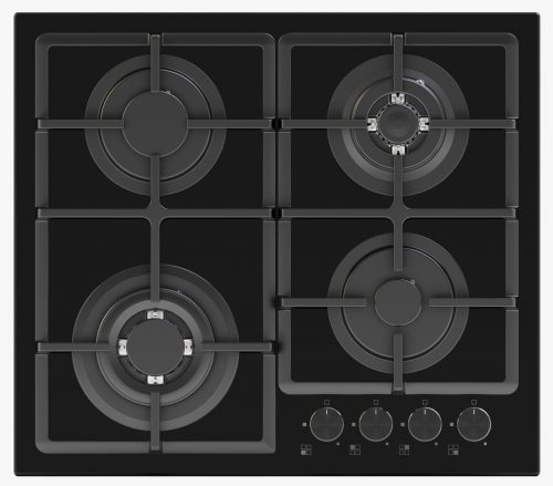 Avelis 60cm Gas on Glass Built-In Hob – 4 Burner with Dual Wok Power