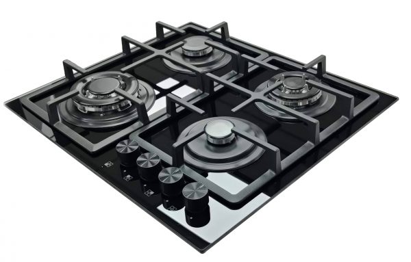 60cm avelis (1) Avelis 60cm Gas on Glass Built-In Hob – 4 Burner with Dual Wok Power