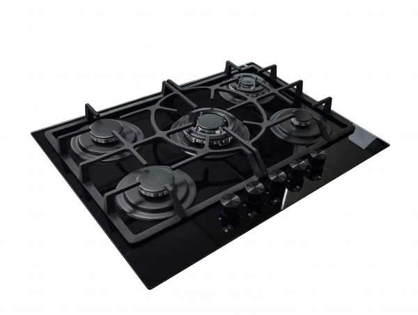 70cm avelis (1) Avelis 70cm Gas on Glass Built-In Hob – 5 Burner with Dual Wok Power