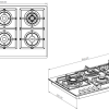 Avelis 90cm Gas on Glass Built-In Hob – 5 Burner with Dual Wok Power