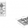 Avelis 60cm Gas on Glass Built-In Hob – 4 Burner with Dual Wok Power