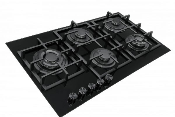 Avelis 90cm Gas on Glass Built-In Hob – 5 Burner with Dual Wok Power