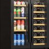 Avelis 60cm Dual Zone Wine and Drinks Cooler - Black Glass