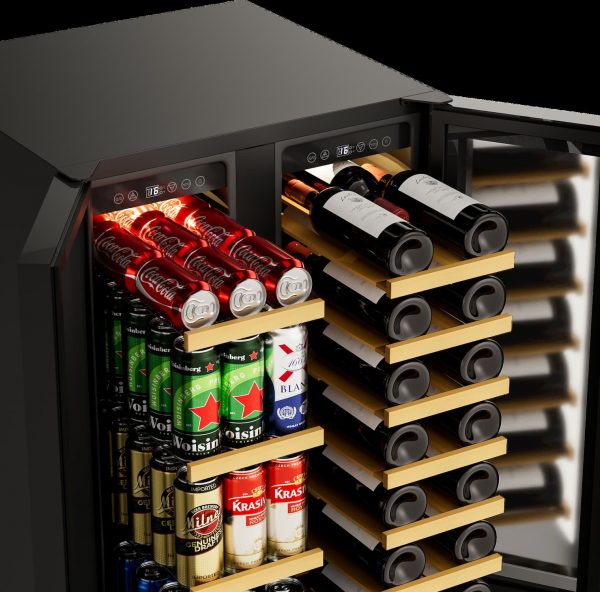 Avelis 60cm Dual Zone Wine and Drinks Cooler - Black Glass