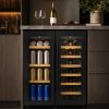 Avelis 60cm Dual Zone Wine and Drinks Cooler - Black Glass