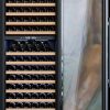 Avelis Dual Zone Wine Cooler - Black Glass - 600 x 1950mm