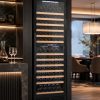 Avelis Dual Zone Wine Cooler - Black Glass - 600 x 1950mm