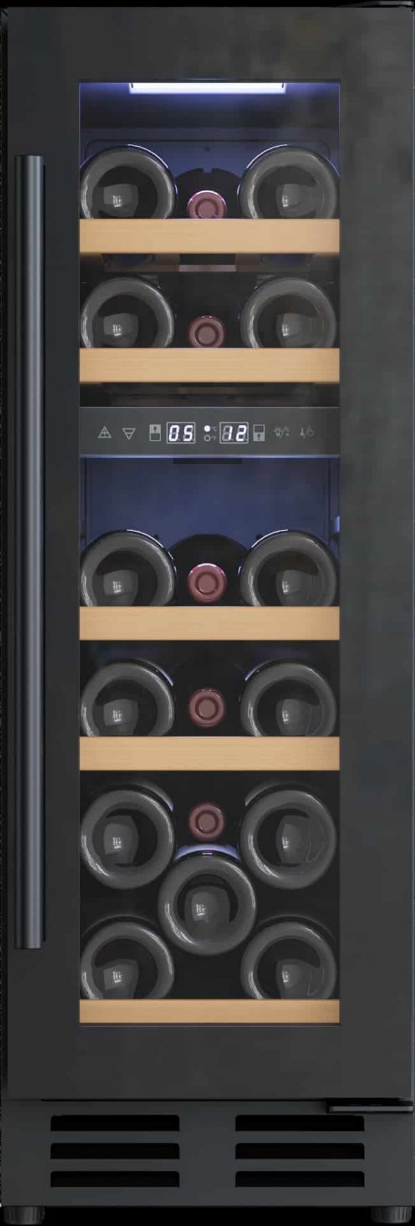Avelis 30cm Dual Zone Wine Cooler - Black Glass
