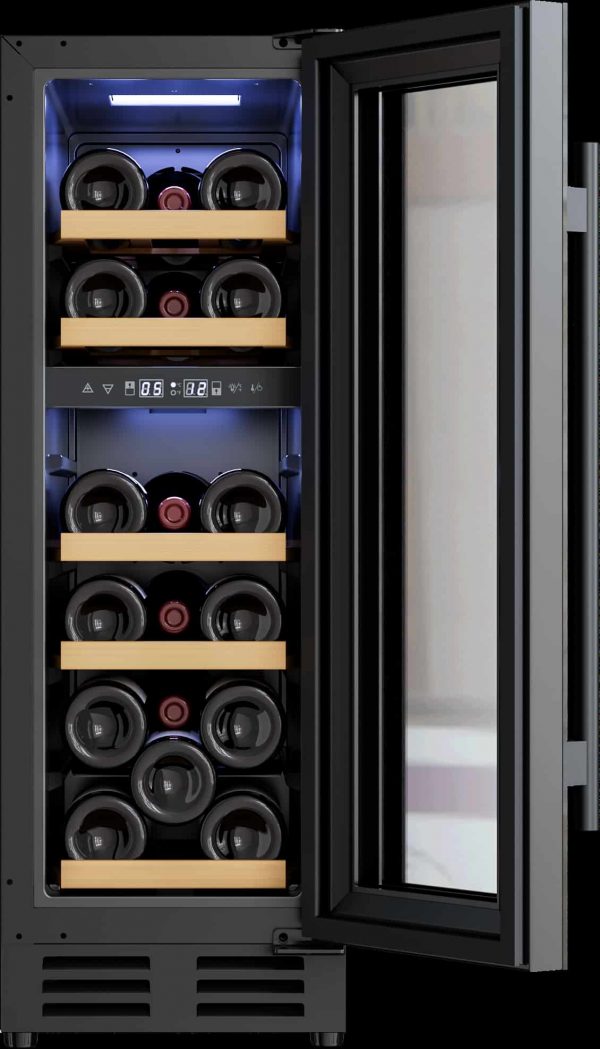 Avelis 30cm Dual Zone Wine Cooler - Black Glass
