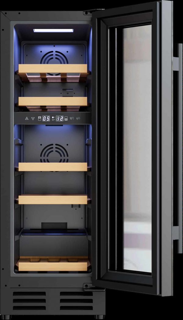 Avelis 30cm Dual Zone Wine Cooler - Black Glass
