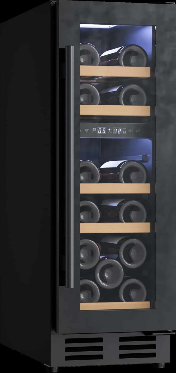Avelis 30cm Dual Zone Wine Cooler - Black Glass