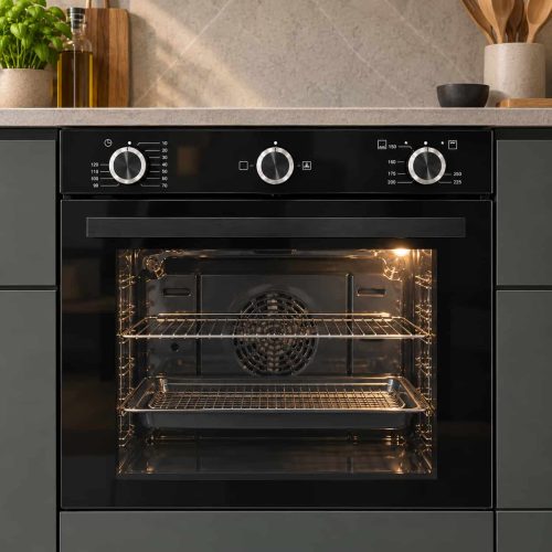 Avelis 60cm Built-In Gas Oven & Gas Grill- 90L - Black