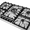 Avelis 90cm 5 Burner Stainless Steel Gas Hob - Central Wok Burner - A91CENTRAL-SS