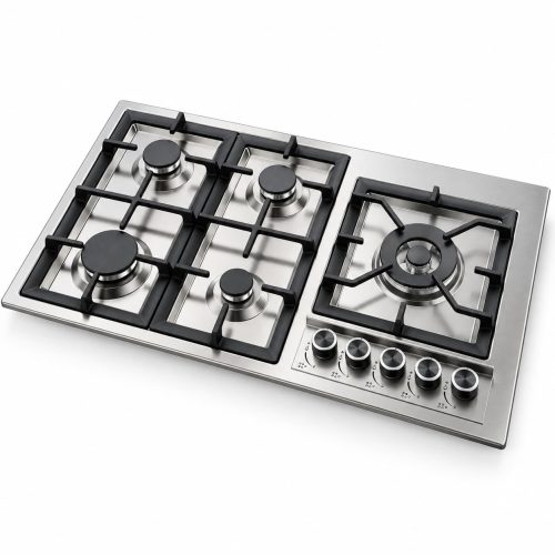 Avelis 90cm 5 Burner Stainless Steel Gas Hob - Right Wok Burner - AA91RIGHT-SS