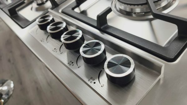 Avelis 90cm 5 Burner Stainless Steel Gas Hob - Right Wok Burner - AA91RIGHT-SS