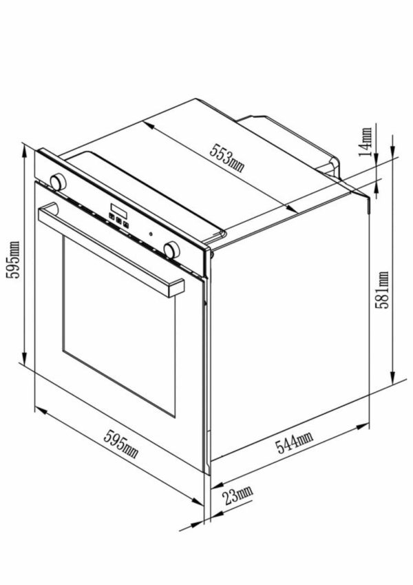 Avelis 60cm Built-In Gas Oven & Gas Grill- 90L - Black