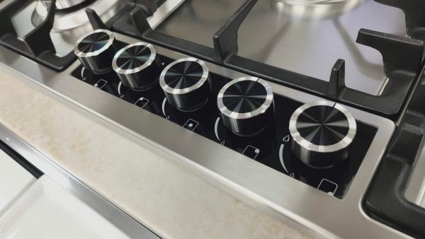 Avelis 90cm 5 Burner Stainless Steel Gas Hob - Central Wok Burner - A91CENTRAL-SS